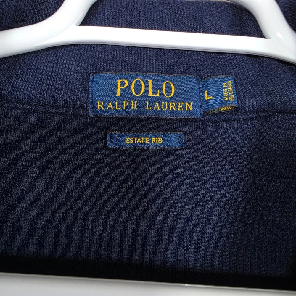 Polo Ralph Lauren Estate Rib Shawl Cardigan Men's L Navy Cotton Preppy